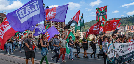 Kundgebung der Langile Abertzaleen Batzordeak (LAB) in Bilbao am...