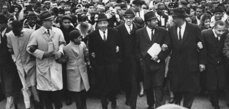 Civil Rights March in Frankfort, Kentucky, in der Mitte Martin L...