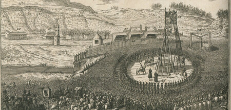 Hinrichtung des Joseph Süßkind Oppenheimer am 4. Februar 1738 vo...