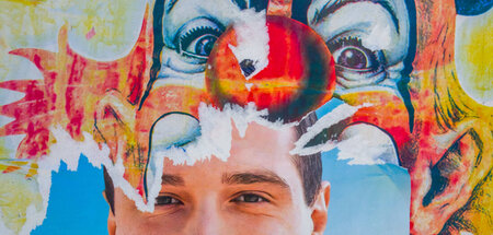 Nicht zum Lachen: Zerrissenes Wahlkampfplakat von Rechtsaußenfro... Nicht zum Lachen: Zerrissenes Wahlkampfplakat von Rechtsaußenfro...