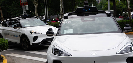 Baidu-Robotaxis im Test in Shanghai Baidu-Robotaxis im Test in Shanghai