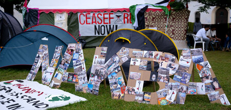 Protestcamp vor der Ludwig-Maximilians-Universität im Mai
