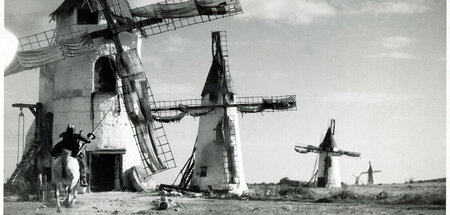 Da flattert die Zunge: Don Quixote de la Mancha zieht gegen Wind...