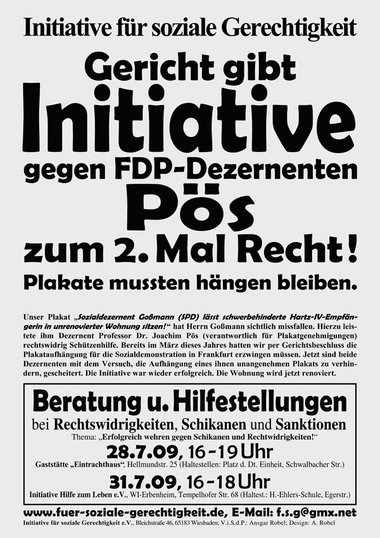 Klare Sprache statt Bittstellen – Plakataktion in der hessischen... Klare Sprache statt Bittstellen – Plakataktion in der hessischen...