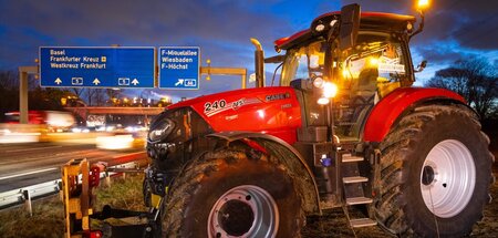 Bauernprotest gegen den Ausbau der A 5 bei Frankfurt am Main (26...