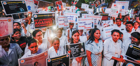 Protestmarsch von Ärztinnen und Ärzten am Sonnabend in Kolkata
