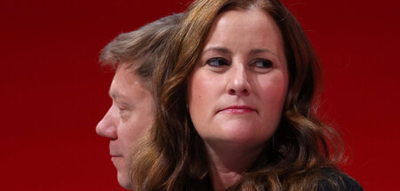 Martin Schirdewan und Janine Wissler auf dem Linke-Parteitag in ...