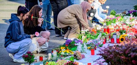 Trauer am Ort der Bluttat am Montag in Solingen