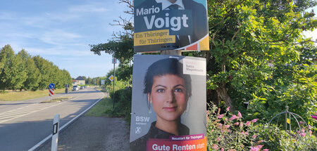 Können sie zusammen? Wahlplakate von BSW und CDU an einer Thürin... Können sie zusammen? Wahlplakate von BSW und CDU an einer Thürin...