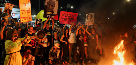 Demonstranten am Sonnabend in Tel Aviv Demonstranten am Sonnabend in Tel Aviv