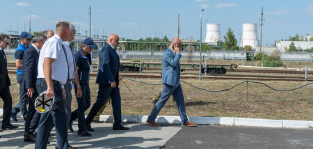 Rafael Grossi beim Besuch des Kursker Atomkraftwerks (27.8.2024)
