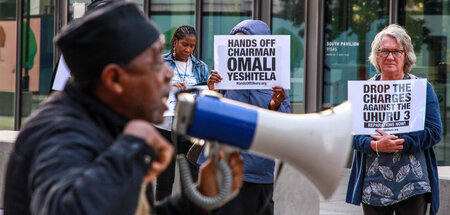 Solidaritätskundgebung vor der US-Botschaft in London (3.9.2024) Solidaritätskundgebung vor der US-Botschaft in London (3.9.2024)