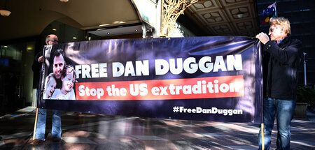 Gegen die Auslieferung an die USA: Unterstützer von Daniel Dugga...
