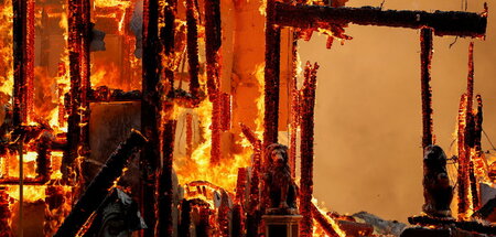 Das Feuer zerstörte die Siedlung Forest Ranch in Nordkalifornien...