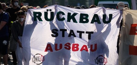 Nach einer Blockadeaktion gegen den Ausbau im Jahr 2021 kamen Ak...