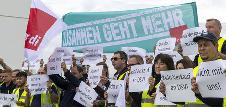 Verdi-Gewerkschafter protestieren an DB-Schenker-Standorten gege...