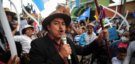 Indigenenverbände demonstrieren in Guatemala-Stadt (2.10.2023)