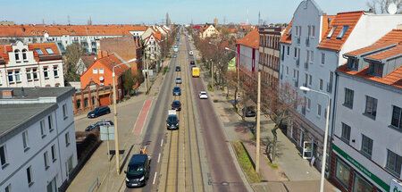 Kein schöner Anblick: Merseburger Straße in Halle (Saale)