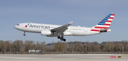 Airbus von American Airlines im Anflug auf München