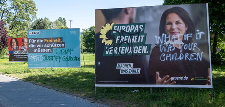 Die gleiche Rhetorik, die gleichen Gegner: Besprühte CDU- und Gr...