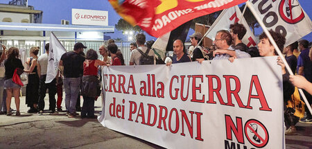 Palermo, 21. Oktober 2023: Protest gegen Leonardo-Lieferungen na...