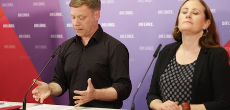 Treten ab: Martin Schirdewan und Janine Wissler (Berlin, 11.9.20...