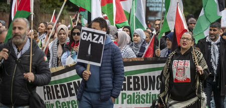 Demonstration für Palästina vor dem US-Generalkonsulat in Frankf...