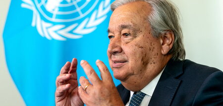 António Guterres während eines Interviews (New York, 11.9.2024)