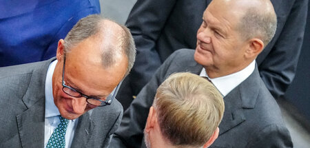 Schwarz oder rot?: Christian Lindner (M.) neben Friedrich Merz (...