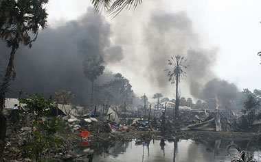 Zerstörte Ortschaft in der Region Mullivaikakal, Sri Lanka (18.5...