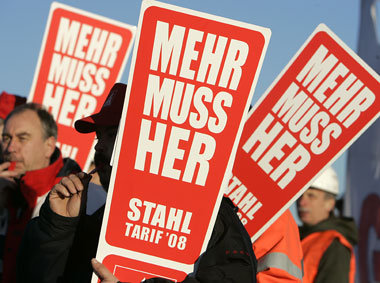 ... man muß aber auch darum kämpfen – Stahlarbeiter 2008 in Salz...