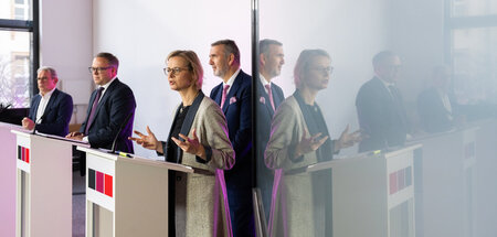 Die Vorsitzenden der drei Parteien am Freitag in Erfurt