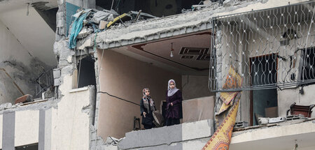Zerstörtes Gebäude in Nuseirat am Freitag Zerstörtes Gebäude in Nuseirat am Freitag