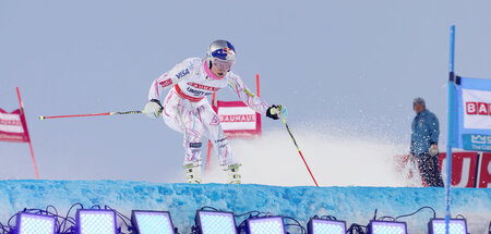 Lindsey Vonn auf der Strecke (Stockholm, 23.2.2016)