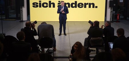 Parteichef Christian Lindner bei der Vorstellung der Kampagne am...