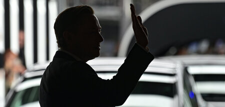 Elon Musk bei der Eröffnung der Tesla-Fabrik in Grünheide (22.3....