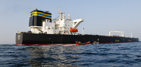Im März 2022 demonstrierten Greenpeace-Aktivisten bei Fehmarn in...