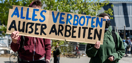 Demonstration im Park am Gleisdreieck (Berlin, 19.4.2020)