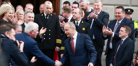Der neue alte Taoiseach: Micheál Martin nach seiner Wahl am Donn... Der neue alte Taoiseach: Micheál Martin nach seiner Wahl am Donn...