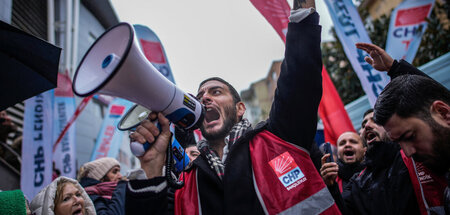 Protest gegen die Verhaftung des Bürgermeisters des Istanbuler B...