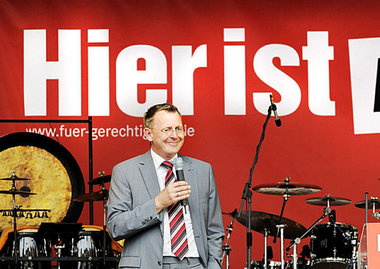 Satan ante portas – Bodo Ramelow am Freitag beim Wahlkampf in Er...
