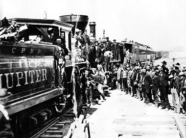 Feier zur Fertigstellung der Transamerican Railroad 1869, wo all... Feier zur Fertigstellung der Transamerican Railroad 1869, wo all...