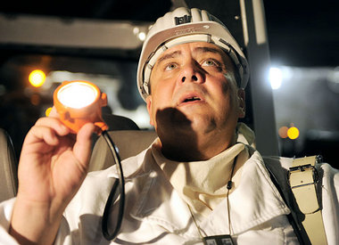 Ganz unten: Bundesumweltminister Sigmar Gabriel am 3.9. im Schac...