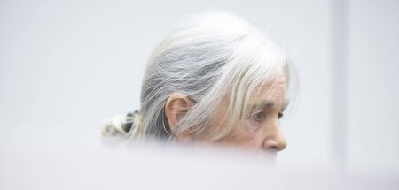 Daniela Klette am Dienstag vor dem Landgericht Verden