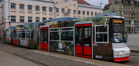 Zwickau, 27. Februar: Werbung für die Bundeswehr auf dem Hauptma...