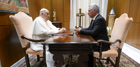 Audienz des kubanischen Präsidenten Miguel Díaz-Canel bei Papst ...