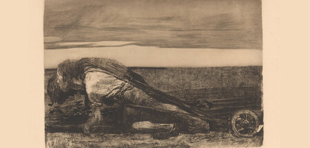 Käthe Kollwitz, »Die Pflüger«, Blatt 1 des Zyklus »Bauernkrieg«,...