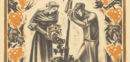 Illustration aus einem niederländischen Weinkalender (1929)
