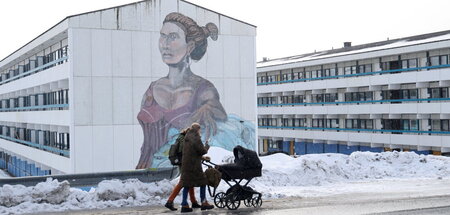 Inuitwandgemälde in Nuuk, Grönland (27.3.2025)