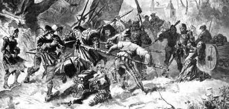 Spieß voran, drauf und dran: Aufständische Bauern töten am 17. A...